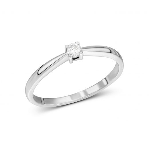 Ring with a diamond in white gold 1-209 658