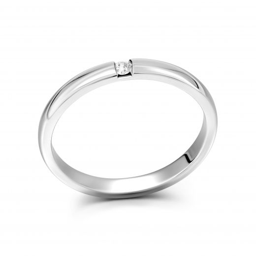 Ring with a diamond in white gold 1ОБ171-0009