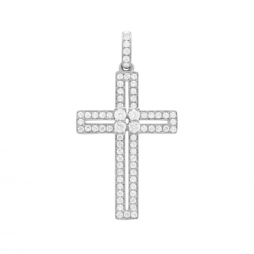 Cross with diamonds in white gold 1P759-0210