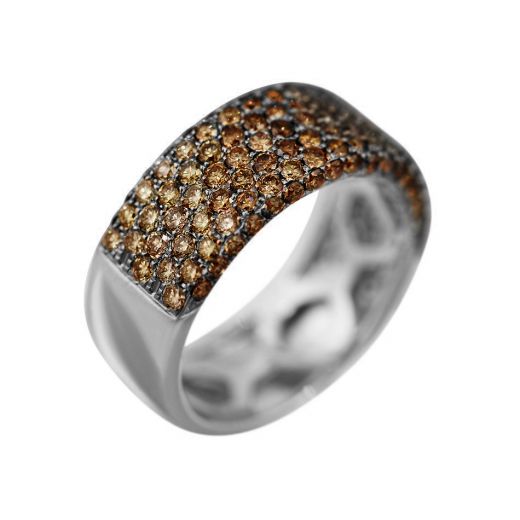 Ring with diamonds in white gold 1К759-0409