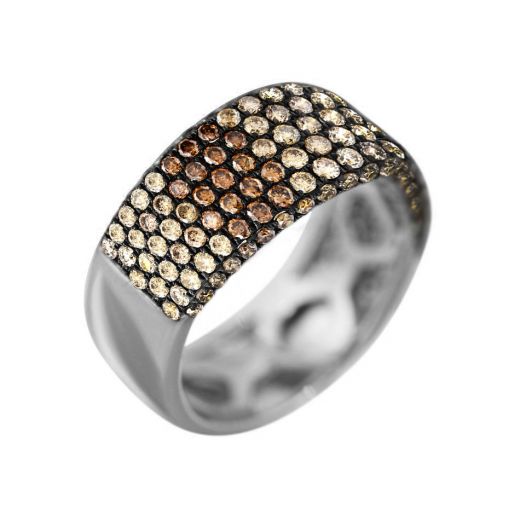 Ring with diamonds in white gold 1К759-0409