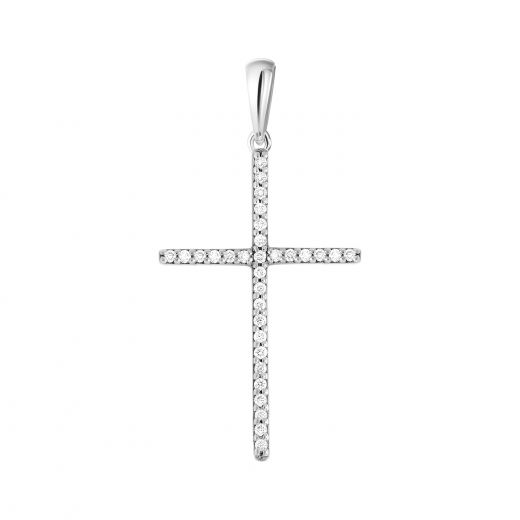 Cross with diamonds in white gold 1P377-0002-1