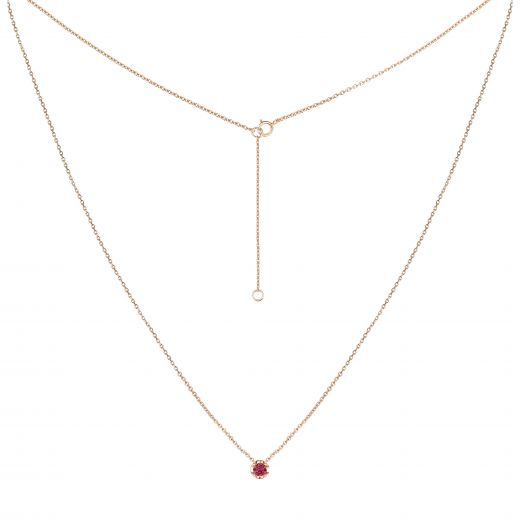 Necklace with ruby ​​and ivory gold 1L034-0174