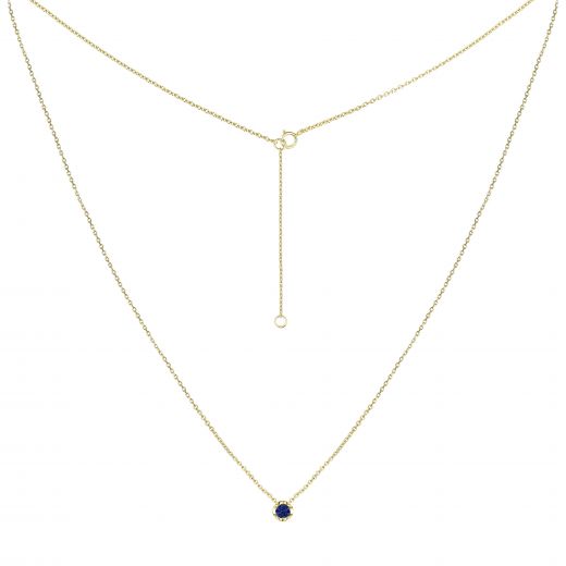 Necklace with sapphire and yellow gold 1Л034ДК-1678