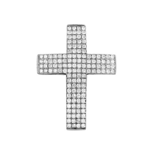 Хрестик з діамантами у білому золоті 1П034-0588