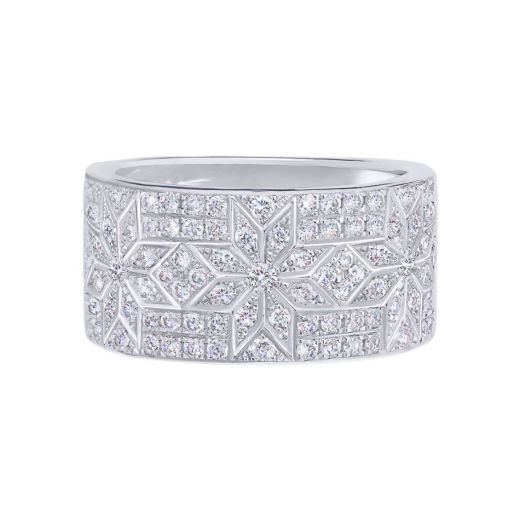 Ring with diamonds in white gold 1-210 918