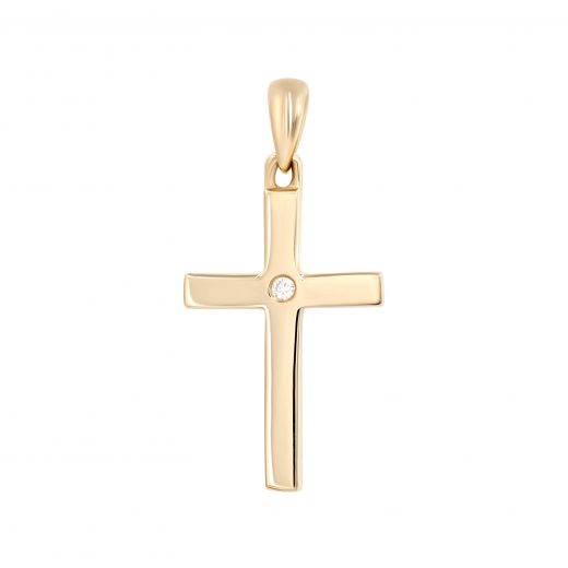 Cross with a diamond in rose gold 1P955DK-0007