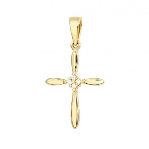 Cross with diamonds in yellow gold 1P955DK-0024