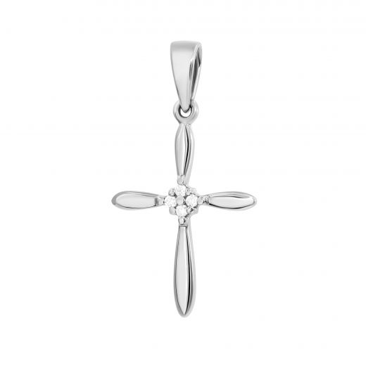 Cross with diamonds in white gold 1P955DK-0023