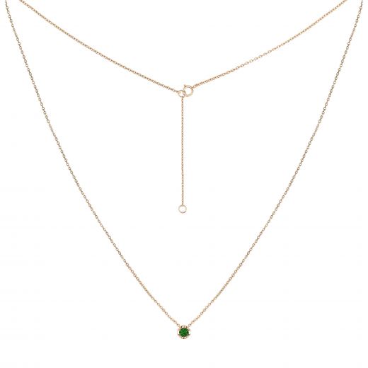 Emerald necklace in rose gold 1Л034ДК-1687