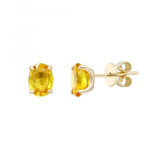 Earrings with yellow sapphires in yellow gold 1С034ДК-1677