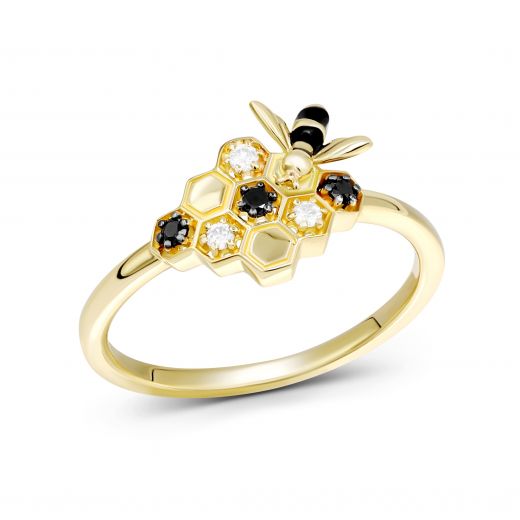 Ring with diamonds in yellow gold 1K034-1730