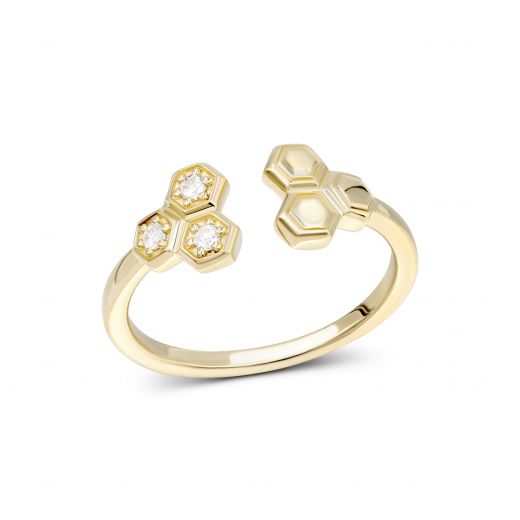 Ring with diamonds in yellow gold 1-243 165