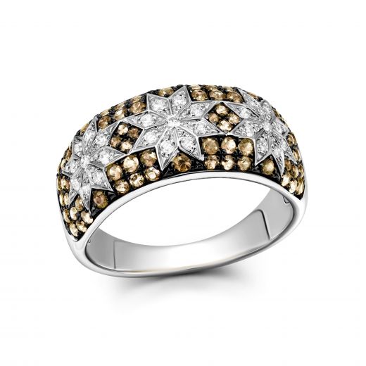 Кольцо с бриллиантами в белом золоте 1-243 255