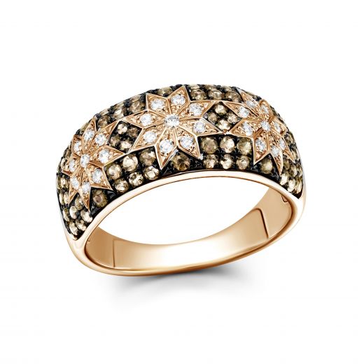 Ring with diamonds in rose gold 1К759-0429