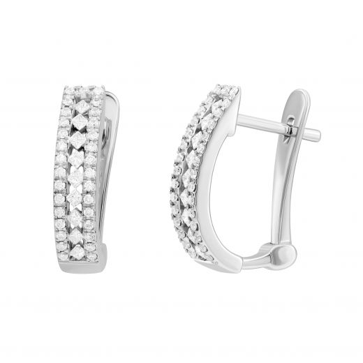 Earrings with diamonds in white gold 1S551-0443