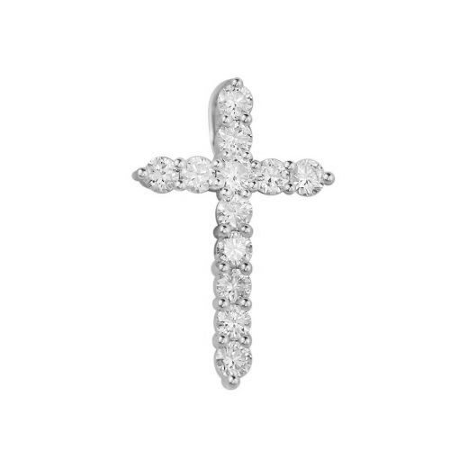 Крест с бриллиантами в белом золоте 1-243 527