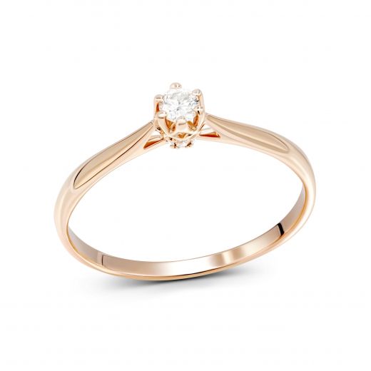 Ring with diamonds in rose gold 1K034DK-1702
