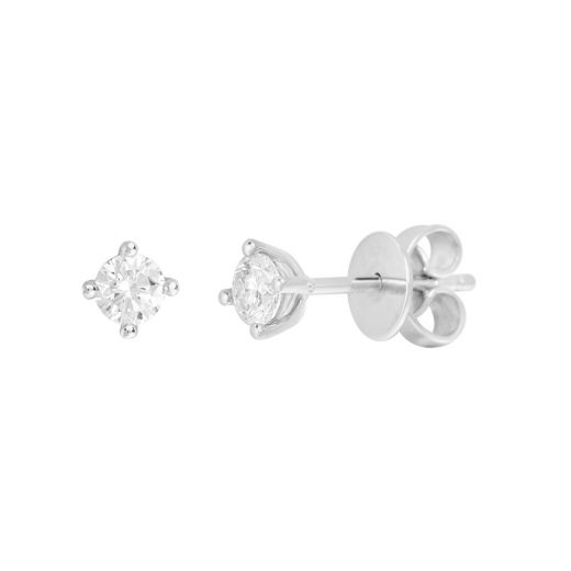 Earrings with diamonds in white gold 1С034ДК-1736