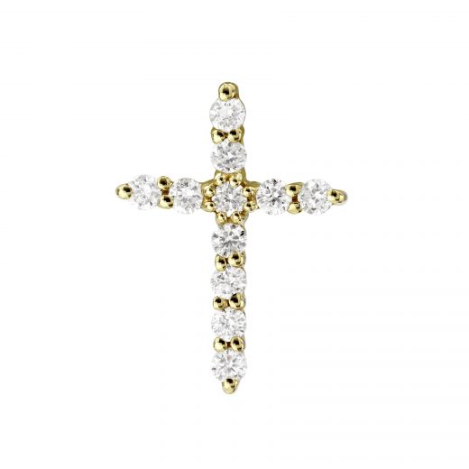 Cross with diamonds in yellow gold 1П034ДК-0609