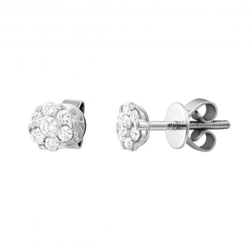 Earrings with diamonds in white gold 1С193-0597