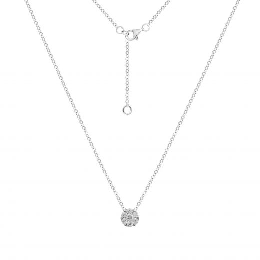 Necklace with diamonds in white gold 1Л193-0142