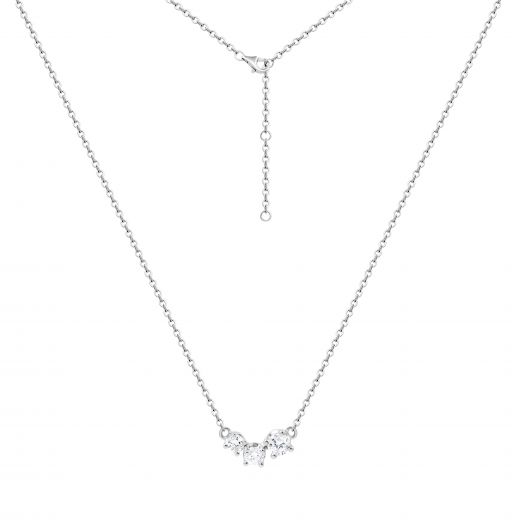 Necklace with diamonds in white gold 1Л193-0128