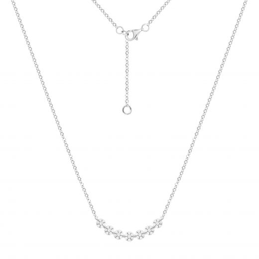 Necklace with diamonds in white gold 1Л193-0147