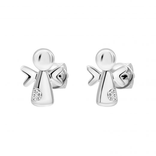 Earrings with diamonds in white gold 1С814ДК-0022