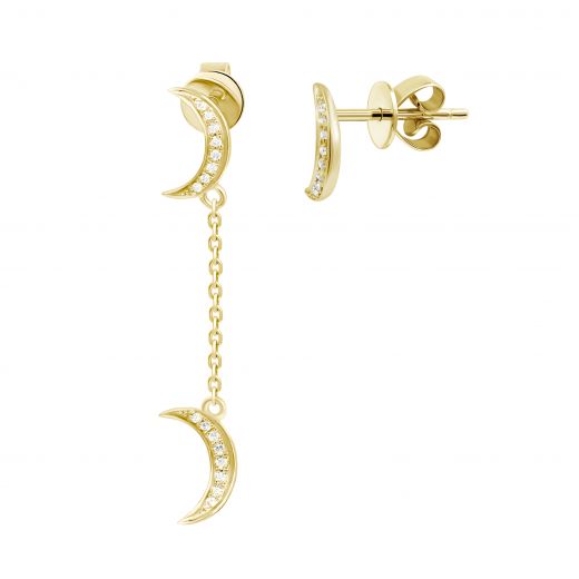 Earrings with diamonds in yellow gold 1C034-1505