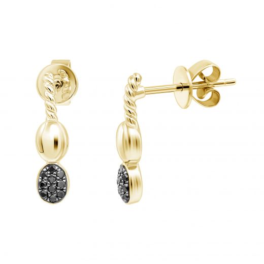 Earrings with diamonds in yellow gold 1С034-1513