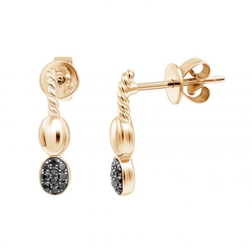 Earrings with diamonds in rose gold 1С034-1514