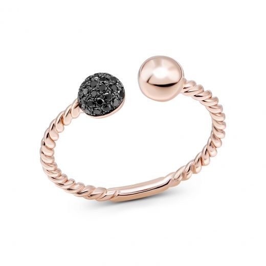 Ring with diamonds in rose gold 1К034-1740