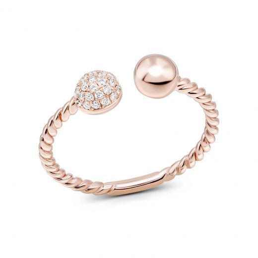 Кольцо с бриллиантами в розовом золоте 1К034-1740-1
