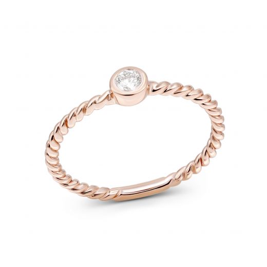 Ring with a diamond in rose gold 1K034DK-1726