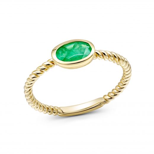 ring with an emerald in yellow gold 1К034ДК-1731