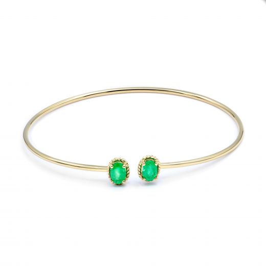 Bracelet with emeralds in yellow gold 1Б034ДК-0012