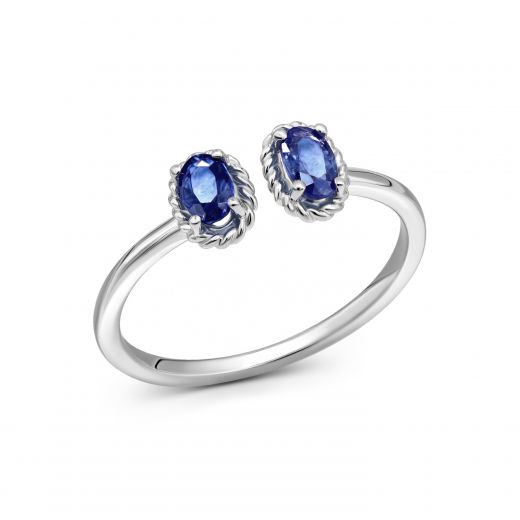 A ring with sapphires in white gold 1К034ДК-1738