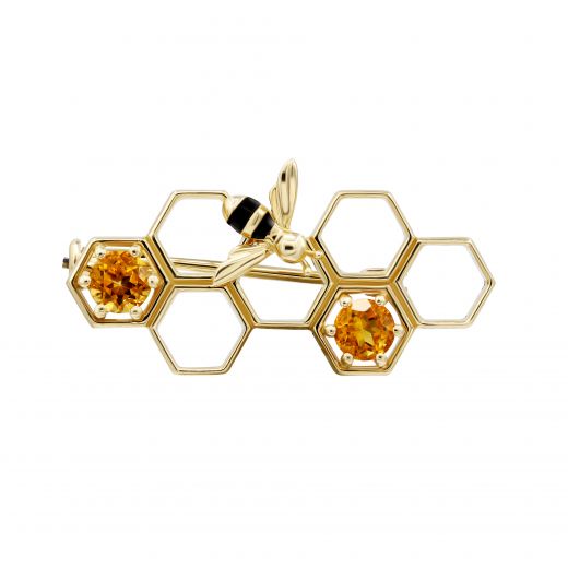 Cyrine brooch in yellow gold 1sh034-0033