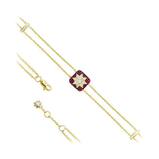 Bracelet with rubies in yellow gold 1-245 721