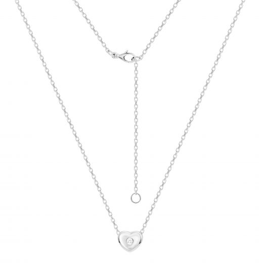 Necklace with a diamond in white gold 1-245 912