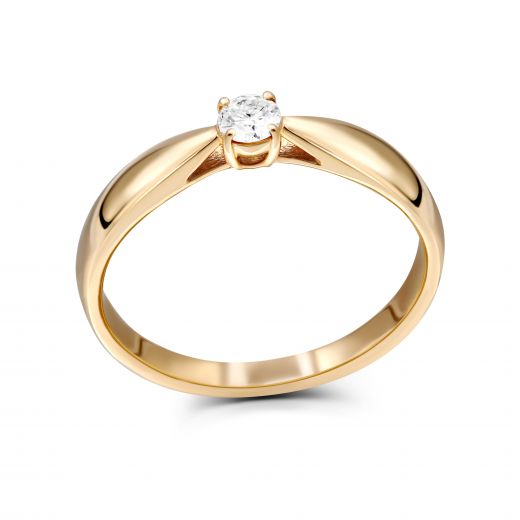 Кольцо с бриллиантом в розовом золоте 1К377-0007