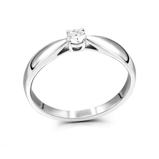 Ring with a diamond in white gold 1-245 914