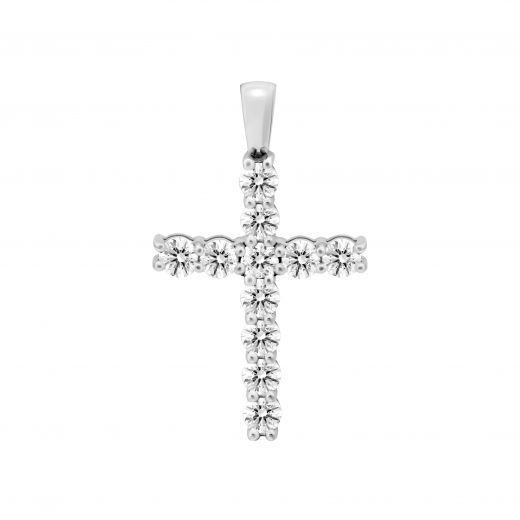 Cross with diamonds in white gold 1P377-0049