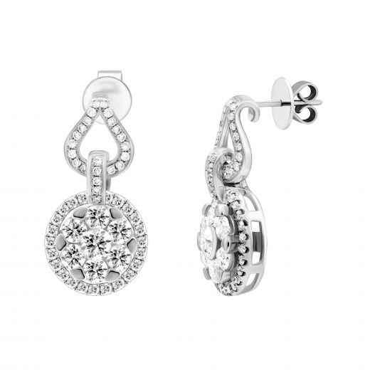 Earrings with diamonds in white gold 1-246 028