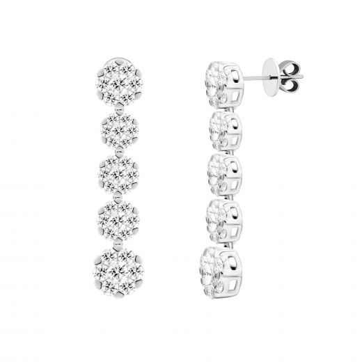 Earrings with diamonds in white gold 1-246 032