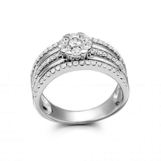 Ring with diamonds in white gold 1-246 034