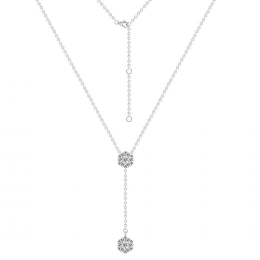 Necklace with diamonds in white gold 1-246 038
