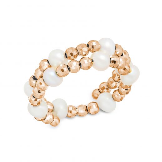 Ring with pearls in rose gold 2К034НП-1709