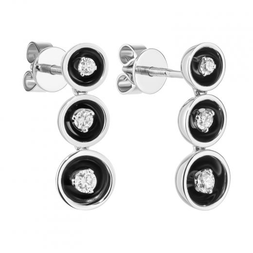 Black rhodium diamond stud earrings